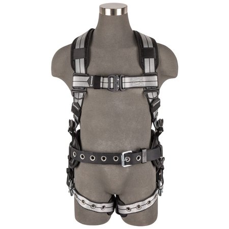 SAFEWAZE PRO+ Slate Construction Harness: Alu 1D, Alu QC Chest, TB Legs, XL 020-1200